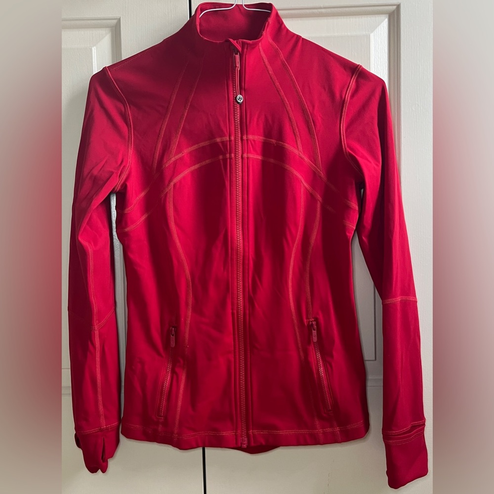 LN!!🍒LULULEMON sz 8 DEFINE Jacket TRUE RED Full-Length *NULU ~ HTF COLOR!
